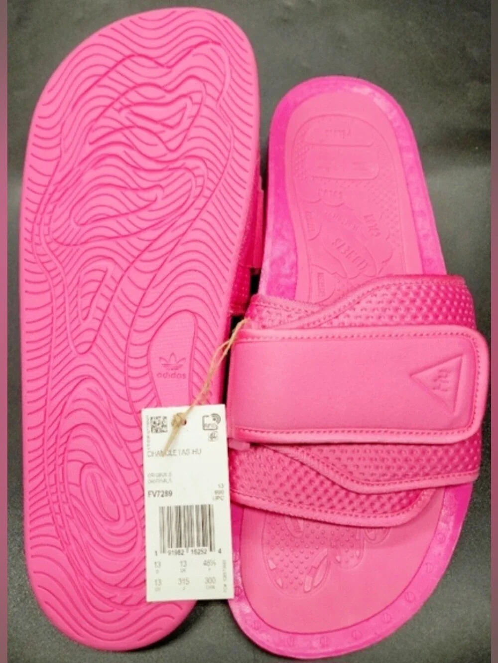 Adidas Boost x Pharrel HU Chancletas Slides Sz 10 Men Lot Of 2 NIB Pink/Yellow